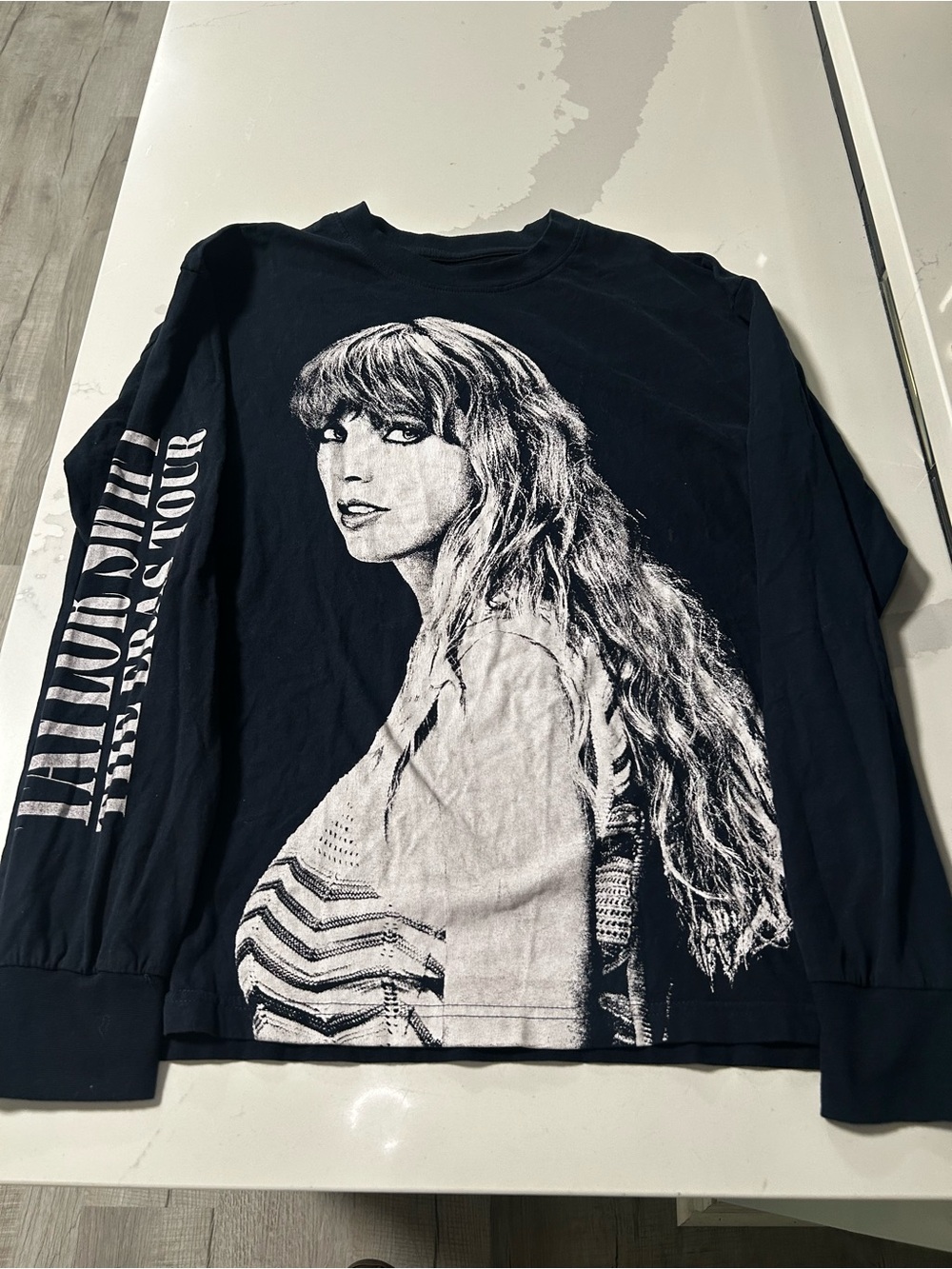 Taylor Swift Eras Tour Long-Sleeve Graphic Tee with White Portrait